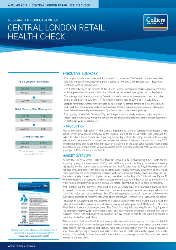 Colliers International Central London Retail Healthcheck Property Week