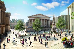 The view across Chamberlain Square, Birmingham