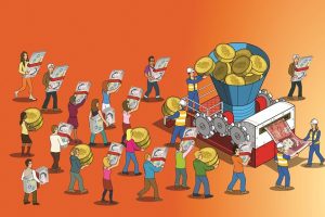 Crowdfunding coins into a mixer