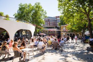 Duke of York Square with the forthcoming Soho Home Studio building in the background