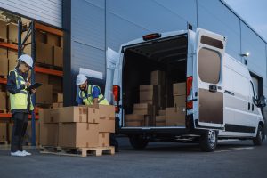 Delivery van loading