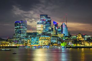 City of London skyline night shutterstock_2270533379 HasanZaidi