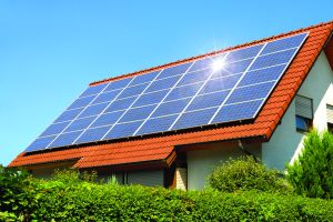 House roof solar panels shutterstock_72500704 Smileus