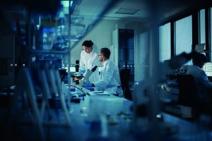 Modern,Medical,Research,Laboratory:,Two,Scientists