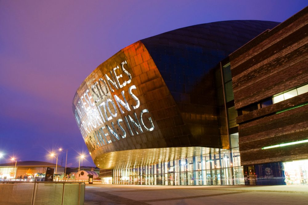 Cardiff - Wales Millennium Centre - pic: Shutterstock / Wildwater.tv