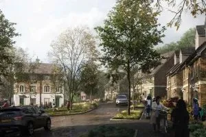 CGI of High Leigh Garden Village development in Hoddesdon