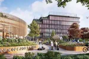 CGI of the expanded London Cancer Hub