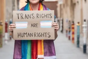 Trans rights placard