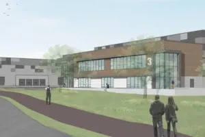 An artist's impression of Northampton Town FC's plans for an I&L development on land next to the club ground.