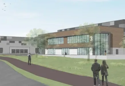 An artist's impression of Northampton Town FC's plans for an I&L development on land next to the club ground.