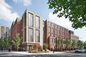 CGI of GIP's PBSA plans for the Wellington Park Hotel in Belfast