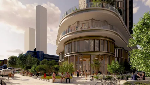CGI of Areli's 77 Marsh Wall development, Isle of Dogs, east London