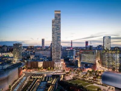 CGI of Bluecastle Capital's 42 High Street Birmingham BTR tower