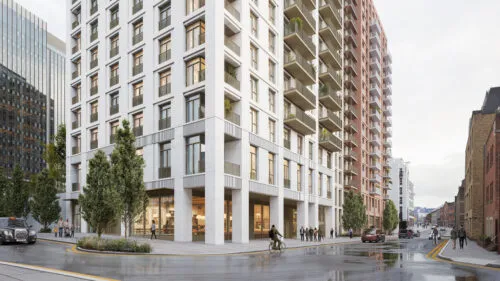 CGI of Gensler and Lincoln MGT's resi scheme at Station Hill, Reading