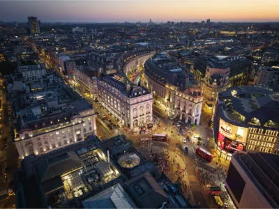 Aerial CGI of redevelopment of 10 Piccadilly 